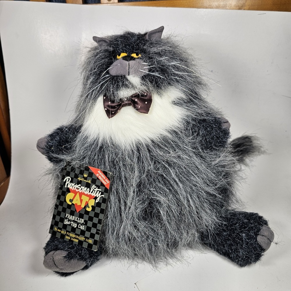 VINTAGE Hallmark Purrsonality Franklin Fat Cat 1986 *VINTAGE CAT PLUSH 13" Nwt